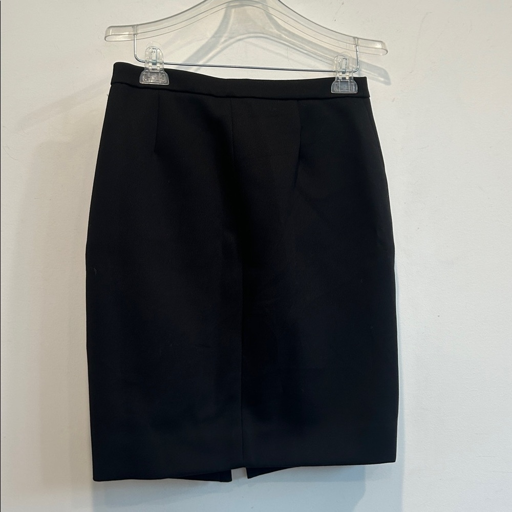 J. Crew Black Career Pencil Skirt with Diagonal Zipper Womens size 6 new - Picture 4 of 4